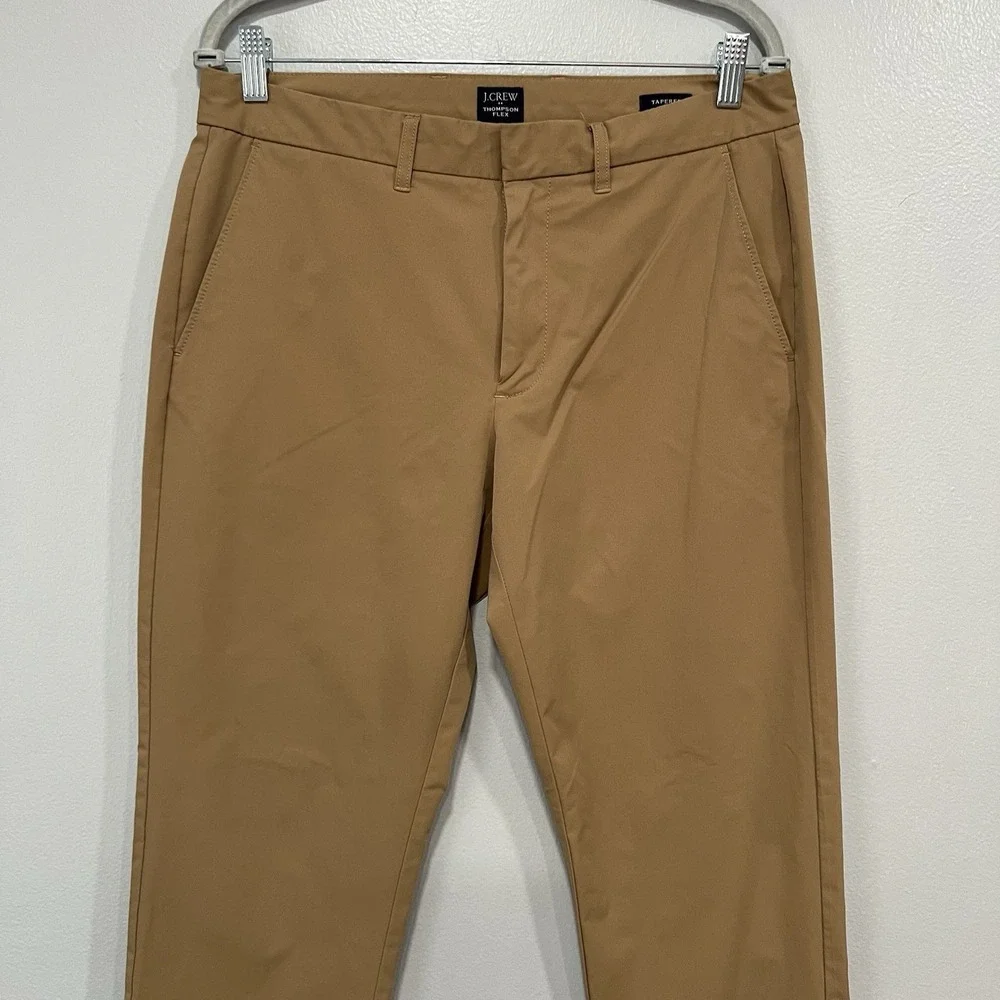 J.Crew Men's The Tech Thompson Pants Flex Size 32x34 Beige‎ Tapered